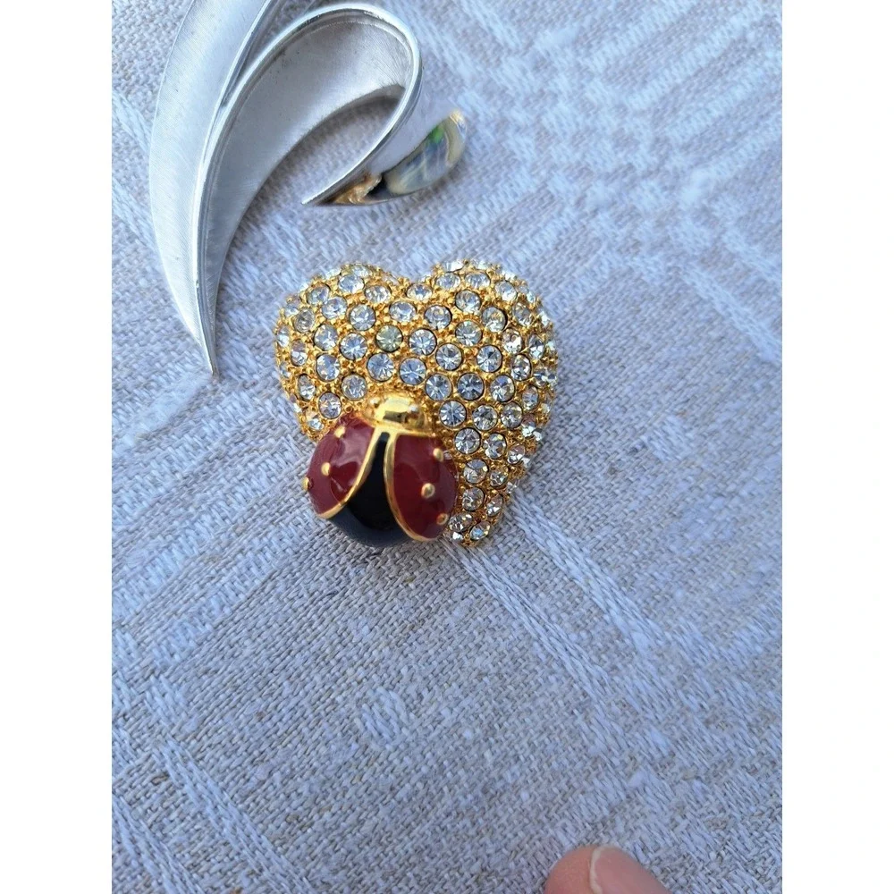 MONET TRIFARI Set Of 2 Brooches Silvet Gold Tones